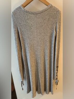 American Eagle Outfitters Soft & Sexy Plush Ribbed Dress- Heather Gray